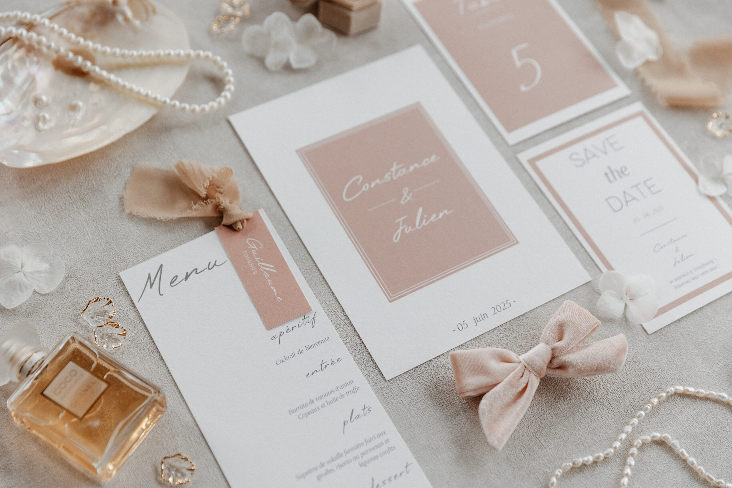 Fairepart mariage Alsace fait main essentiel minimaliste